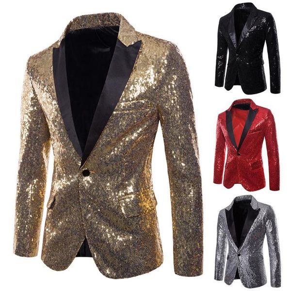 chic men solid color lapel collar shiny sequins button slim club blazer jacket, White;black
chic men solid color lapel collar shiny sequins button slim club blazer jacket, White;black
