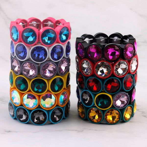 16 mm zwpon multicolor enamel base big glass crystal dot bracelets elastic tile bead bracelets handmade custom bangles jewelry, Black
16 mm zwpon multicolor enamel base big glass crystal dot bracelets elastic tile bead bracelets handmade custom bangles jewelry, Black