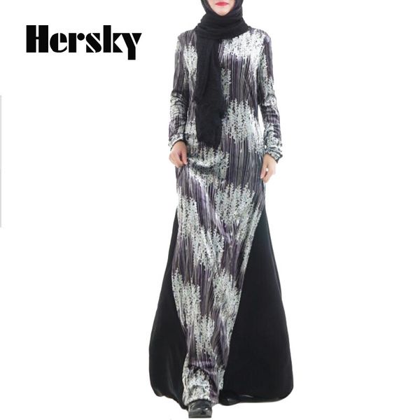 

autumn and winter dubai ramadan women velvet abaya kaftan islamic muslim slim print stitching long dresses turkish robe clothing, Red