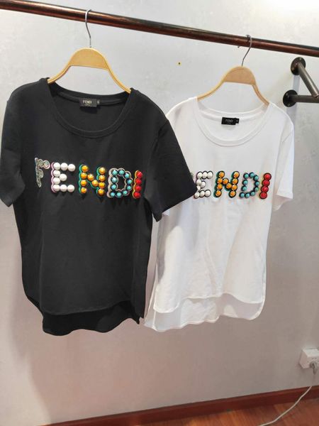 2019SS Womens T Shirt F Letter Tee Womens Top for Summer Black White Breathable Brand Tshirts
2019SS Womens T Shirt F Letter Tee Womens Top for Summer Black White Breathable Brand Tshirts