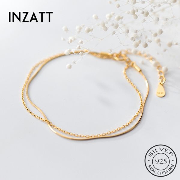 inzareal 925 sterling silver minimalist double chain bracelet for charming women wedding romantic fine jewelry 2019 gift, Golden;silver
inzareal 925 sterling silver minimalist double chain bracelet for charming women wedding romantic fine jewelry 2019 gift, Golden;silver