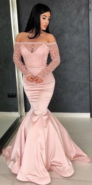 romantic pearls blush evening celebrity dresses formal gowns long off the shoulder illusion long sleeves mermaid prom party dress, Black;red
romantic pearls blush evening celebrity dresses formal gowns long off the shoulder illusion long sleeves mermaid prom party dress, Black;red