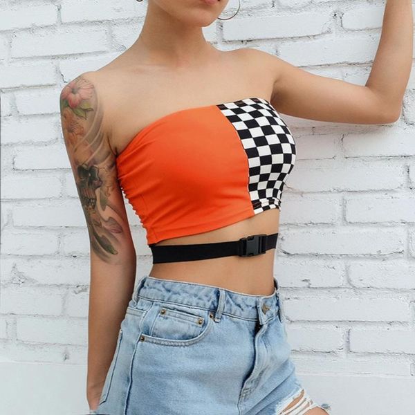 женщины лоскутная верхней части пробки streetwear пряжки без бретелек crop топы sexy повседневный tank top 2019 бандо cami одежда, White
женщины лоскутная верхней части пробки streetwear пряжки без бретелек crop топы sexy повседневный tank top 2019 бандо cami одежда, White