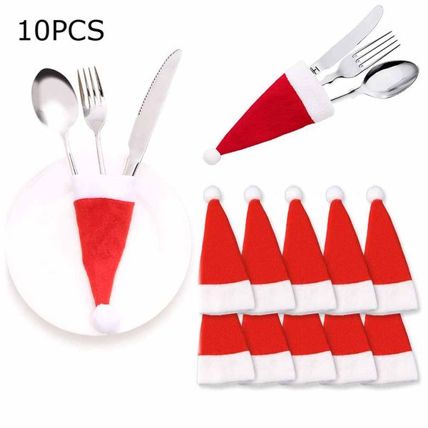 christmas decorations 10pcs santa hats silverware holders knife spoon holder pockets xmas hat party dinner table decoration
christmas decorations 10pcs santa hats silverware holders knife spoon holder pockets xmas hat party dinner table decoration