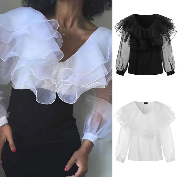 women blouse and vonda v neck long lantern sleeve party shirts beach vonda 2020 vintage bohemian blouse s-5xl, White
women blouse and vonda v neck long lantern sleeve party shirts beach vonda 2020 vintage bohemian blouse s-5xl, White