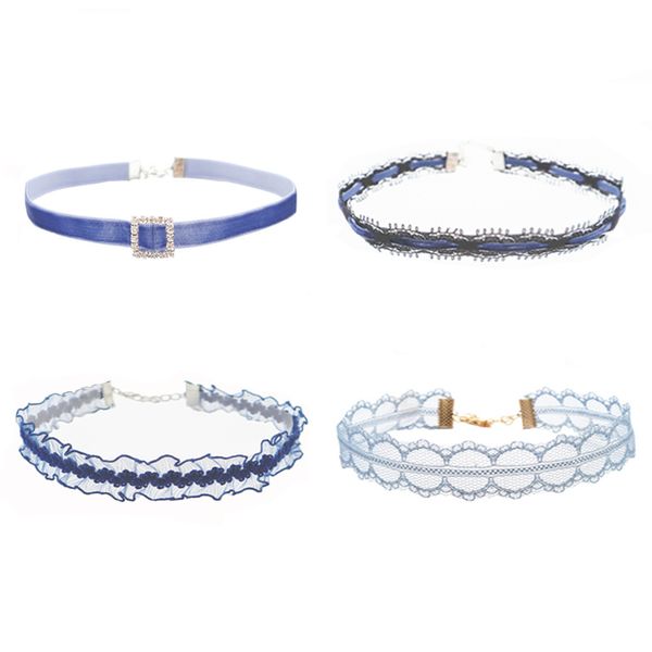 teh trendy choker necklace blue lace velvet strip woman collar party jewelry neck accessories chain necklaces girl gift, Golden;silver
teh trendy choker necklace blue lace velvet strip woman collar party jewelry neck accessories chain necklaces girl gift, Golden;silver