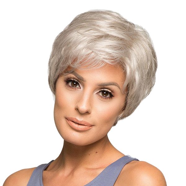 short human hair wig, fluffy silver gray hairpieces 10 inch, lady cosplay party heat resistant, Black
short human hair wig, fluffy silver gray hairpieces 10 inch, lady cosplay party heat resistant, Black