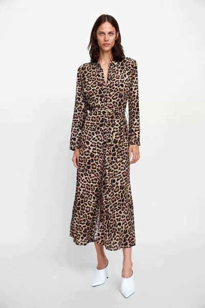 women autumn leopard print long sleeve graceful midi dresses ladies v-neck evening party dress, Black;gray
women autumn leopard print long sleeve graceful midi dresses ladies v-neck evening party dress, Black;gray