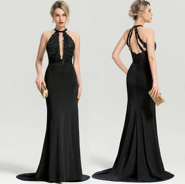 2020 prom dress mermaid graduation dresses black halter floor length women party gowns backless sleeveles vestido largo fiesta, White;black
2020 prom dress mermaid graduation dresses black halter floor length women party gowns backless sleeveles vestido largo fiesta, White;black