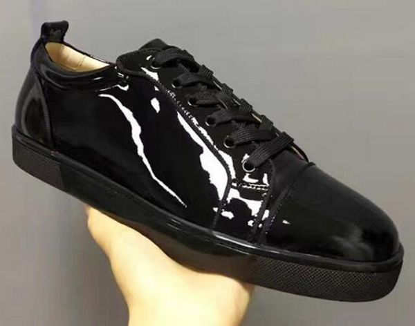fashion men black patent leather sneaker shoes luxurious brand red bottom shoes low casual trainers outdoor walking spring autumn flats
fashion men black patent leather sneaker shoes luxurious brand red bottom shoes low casual trainers outdoor walking spring autumn flats