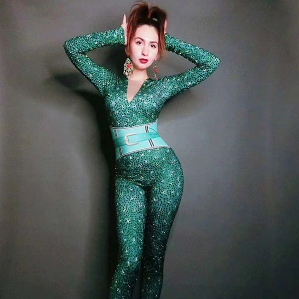 nightclub rompers womens jumpsuit new sparkling green rhinestone jumpsuit spandex stage dress gogo dancers costumes vdb1000, Black;red
nightclub rompers womens jumpsuit new sparkling green rhinestone jumpsuit spandex stage dress gogo dancers costumes vdb1000, Black;red