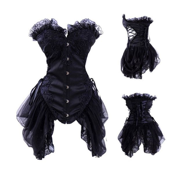 and fashionable fashion lace princess corset sweet court body shaping corset, Black;white
and fashionable fashion lace princess corset sweet court body shaping corset, Black;white