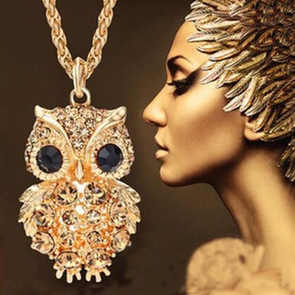 new women necklace owl pendant crystal rhinestone sweater chain long necklaces jewelry ornaments exquisite torque trinket 3 colors, Silver
new women necklace owl pendant crystal rhinestone sweater chain long necklaces jewelry ornaments exquisite torque trinket 3 colors, Silver