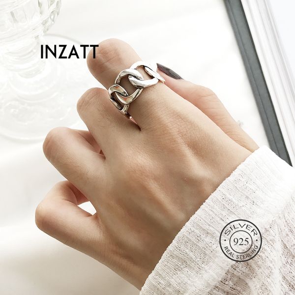 inzatt real 925 sterling silver minimalist hollow chain ring for charming women party hophip fine jewelry 2019 accessories gift y200321, Slivery;golden
inzatt real 925 sterling silver minimalist hollow chain ring for charming women party hophip fine jewelry 2019 accessories gift y200321, Slivery;golden