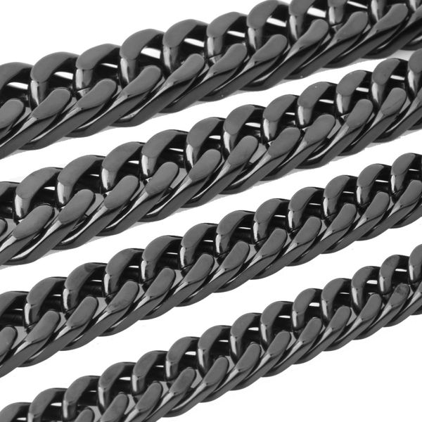 7''-40'' wide 6/8/10/12/15/17/19mm black stainless steel men cuban link chain curb necklace fashion gifts, Silver
7''-40'' wide 6/8/10/12/15/17/19mm black stainless steel men cuban link chain curb necklace fashion gifts, Silver