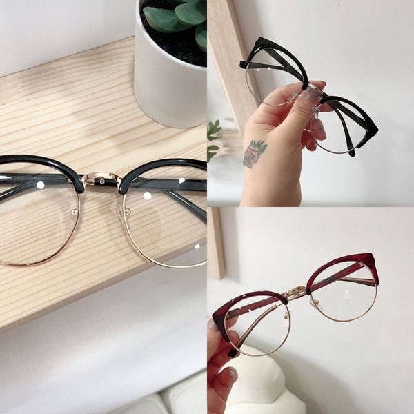 metal half- plain cat frame fashionable men's and women's glasses glasses frame, Silver
metal half- plain cat frame fashionable men's and women's glasses glasses frame, Silver