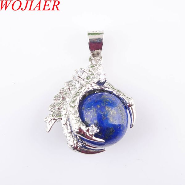 wojiaer natural lapis lazuli gem stones round bead dragon claw silver pendant & necklace jewelry 1pcs dn3113
wojiaer natural lapis lazuli gem stones round bead dragon claw silver pendant & necklace jewelry 1pcs dn3113