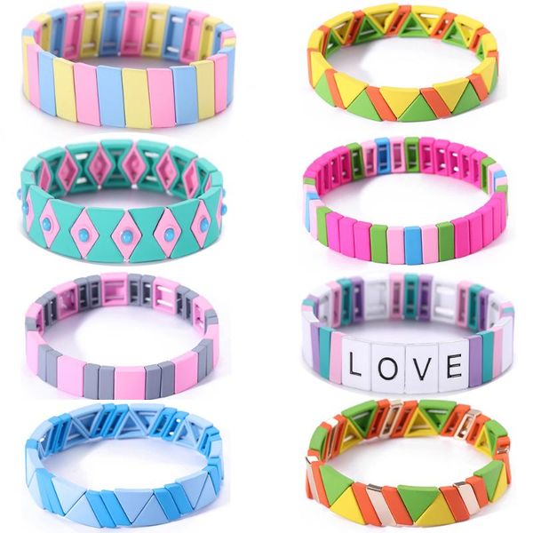 lemegeton tile bracelets for women stackable bangles rainbow stretch bracelet street pgraphy bracelet boho summer, Golden;silver
lemegeton tile bracelets for women stackable bangles rainbow stretch bracelet street pgraphy bracelet boho summer, Golden;silver