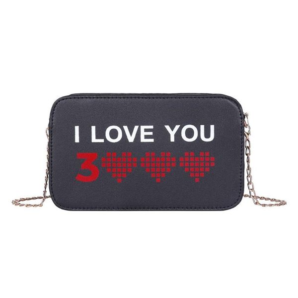 coneed messenger bags leather embroidery i love you women fashion metal chain letter handbag shoulder crossbody casual bag 3