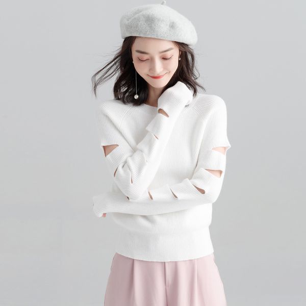 the new 2020 joker loose sweater pure color restoring ancient ways round collar show thin knitting coat female coat, White;black
the new 2020 joker loose sweater pure color restoring ancient ways round collar show thin knitting coat female coat, White;black