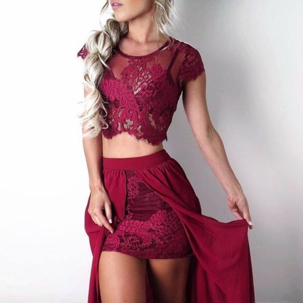 burgundy two pieces evening prom dresses short front long back lace with sleeves hollow back homecoming party dress for girls prom, Black;red
burgundy two pieces evening prom dresses short front long back lace with sleeves hollow back homecoming party dress for girls prom, Black;red