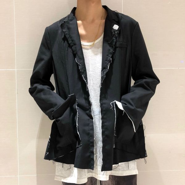 men's double-slit tassel destroys loose non-korean suit with dark brooch style mirror, White;black
men's double-slit tassel destroys loose non-korean suit with dark brooch style mirror, White;black