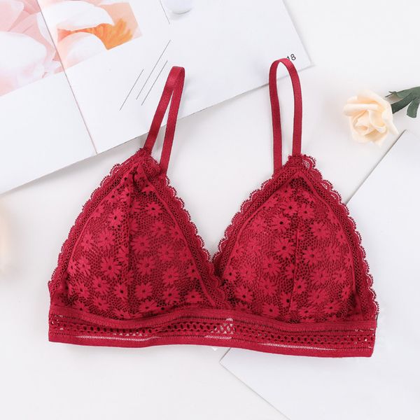 bras seamless lace female girls wireless soft triangle cup lingerie thin bralette deep v bra underwear, Red;black
bras seamless lace female girls wireless soft triangle cup lingerie thin bralette deep v bra underwear, Red;black