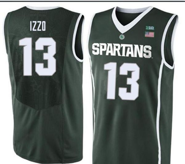custom men youth women #13 michigan state spartans steven izzo college basketball jersey size s-4xl or custom any name or number jersey, Black 
custom men youth women #13 michigan state spartans steven izzo college basketball jersey size s-4xl or custom any name or number jersey, Black