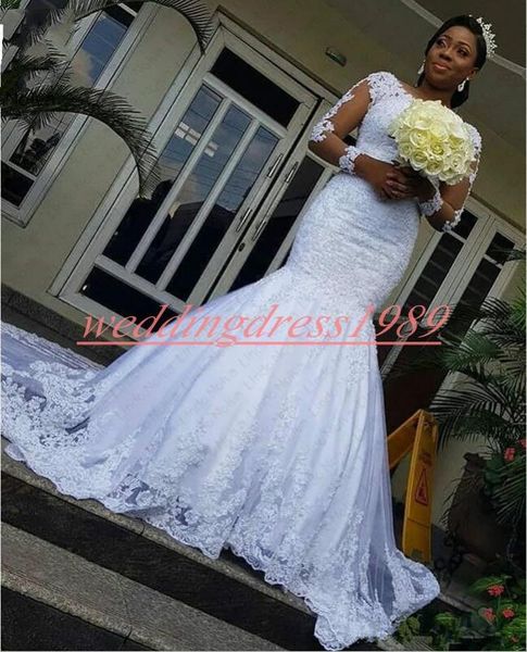 beautiful long sleeve mermaid wedding dresses lace 2019 beads sheer illusion sheer african country bridal gown church bride dress custom, White
beautiful long sleeve mermaid wedding dresses lace 2019 beads sheer illusion sheer african country bridal gown church bride dress custom, White