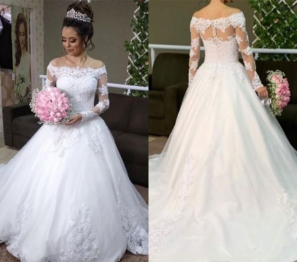 luxury wedding dresses a line long sleeves appliques country garden formal bride bridal gowns custom made plus size, White
luxury wedding dresses a line long sleeves appliques country garden formal bride bridal gowns custom made plus size, White
