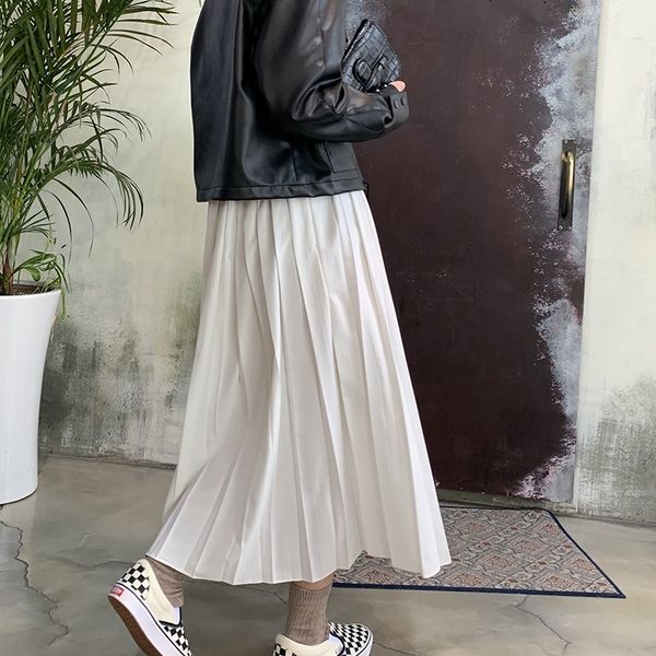 2020 new women elegant skirt pink high waist women white long pleated skirt summer maxi faldas jupe femme saia, Black
2020 new women elegant skirt pink high waist women white long pleated skirt summer maxi faldas jupe femme saia, Black
