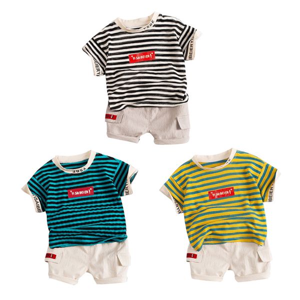 new children boys short sleeve sets summer striped letter print blouse t-shirt+shorts casual outfits sets, White
new children boys short sleeve sets summer striped letter print blouse t-shirt+shorts casual outfits sets, White