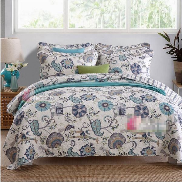 3pcs cotton american pastoral bohemian style patchwork quilt bedspread full floral air conditon bed cover
3pcs cotton american pastoral bohemian style patchwork quilt bedspread full floral air conditon bed cover