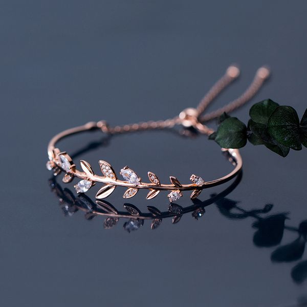 100% real solid 925 sterling silver jewelry leaves cubic zirconia adjustable bangle bracelet for women girls gift jewelry, Golden;silver
100% real solid 925 sterling silver jewelry leaves cubic zirconia adjustable bangle bracelet for women girls gift jewelry, Golden;silver