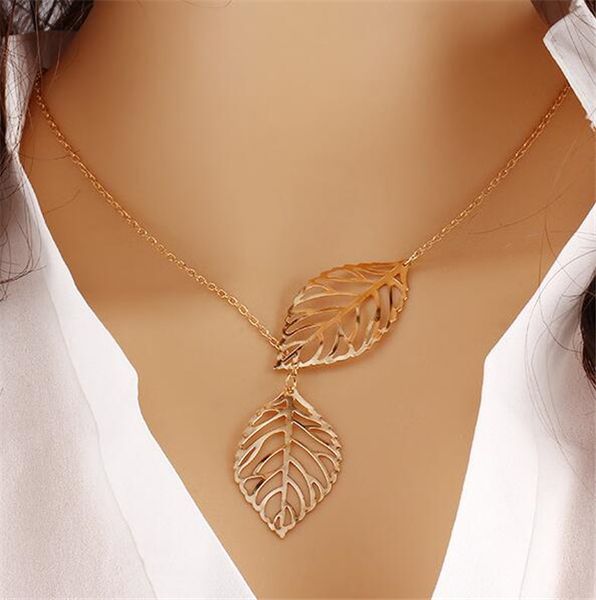 explosion leaf alloy female necklace double leaf clavicle chain djn110 mix order pendant necklaces jewelry, Silver
explosion leaf alloy female necklace double leaf clavicle chain djn110 mix order pendant necklaces jewelry, Silver