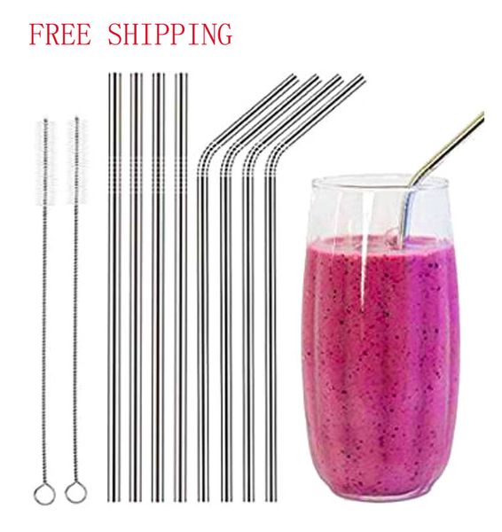 reusable stainless steel straws straight and bend fda-approved three size cleaning brush straw bar drinking tool
reusable stainless steel straws straight and bend fda-approved three size cleaning brush straw bar drinking tool