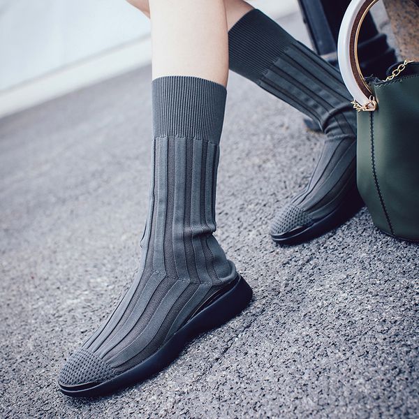 fashion women mid-calf boots round toe casual wedges slim socks shoes woman spring autumn new brand sneakers, Black
fashion women mid-calf boots round toe casual wedges slim socks shoes woman spring autumn new brand sneakers, Black