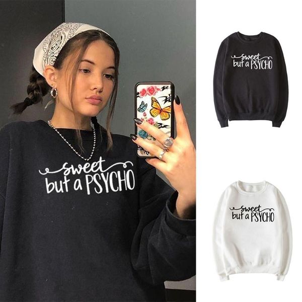 sweet but a psycho letter fashion women graphic sweatshirt round neck casual female tumblr aesthetic clothing sudaderas, Black
sweet but a psycho letter fashion women graphic sweatshirt round neck casual female tumblr aesthetic clothing sudaderas, Black