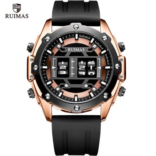 ruimas drum roller watches men quartz digital wristwatch male relogio masculino 2020 new watch man 553, Slivery;brown
ruimas drum roller watches men quartz digital wristwatch male relogio masculino 2020 new watch man 553, Slivery;brown