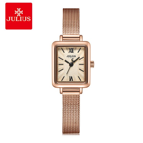 julius brand vintage square ladies wristwatch simple waterproof watches women quartz watch stainless steel gold mesh belt watch, Slivery;brown
julius brand vintage square ladies wristwatch simple waterproof watches women quartz watch stainless steel gold mesh belt watch, Slivery;brown