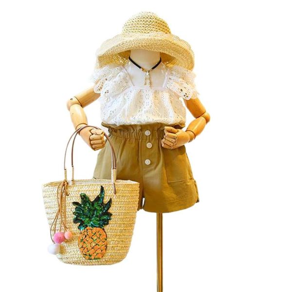 pudcoco little girls summer 2-pieces outfit set lace hollow loose sleeveless shirt + ruffle elastic band solid short pants, White
pudcoco little girls summer 2-pieces outfit set lace hollow loose sleeveless shirt + ruffle elastic band solid short pants, White