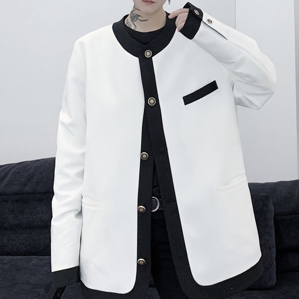 men's suits & blazers 2021 men vintage fashion casual loose suit jacket overcoat black white blazer coat outerwear spring autumn stylis, White;black 
men's suits & blazers 2021 men vintage fashion casual loose suit jacket overcoat black white blazer coat outerwear spring autumn stylis, White;black