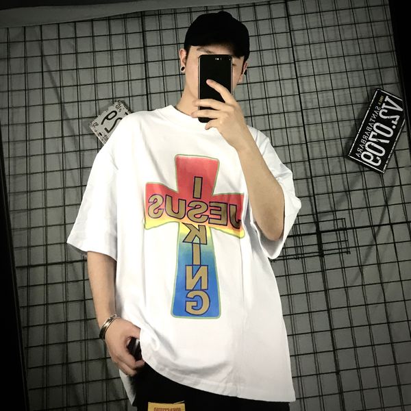 kanye popular brand summer new hip-hop rap jesus kingdom cross printing couple loose short-sleeved t-shirt men, White;black
kanye popular brand summer new hip-hop rap jesus kingdom cross printing couple loose short-sleeved t-shirt men, White;black