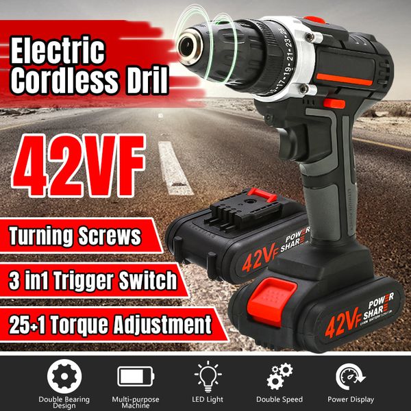 42vf double speed cordless electric screwdriver impact drill 25+1 torque rechargeable li-ion battery electric drill power tools
42vf double speed cordless electric screwdriver impact drill 25+1 torque rechargeable li-ion battery electric drill power tools