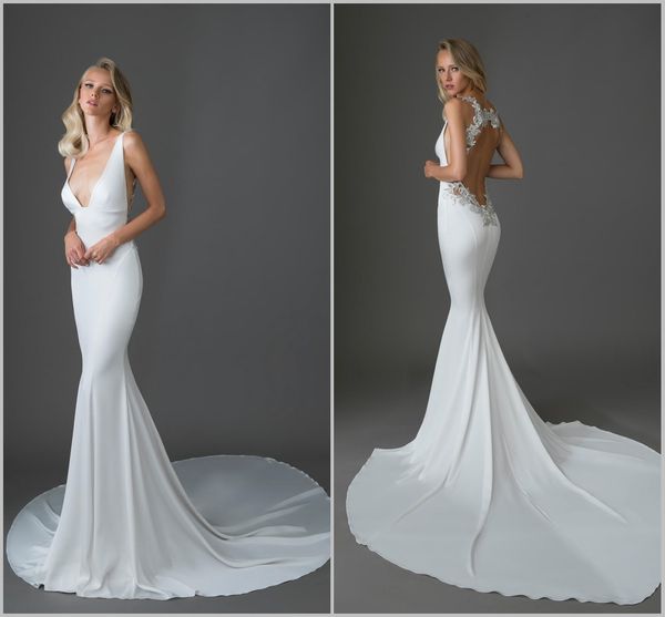 pnina tornai 2019 русалка свадебные платья sexy v шеи кружева аппликация бисер свадебные платья на заказ открыть спинки свадебное платье, White 
pnina tornai 2019 русалка свадебные платья sexy v шеи кружева аппликация бисер свадебные платья на заказ открыть спинки свадебное платье, White