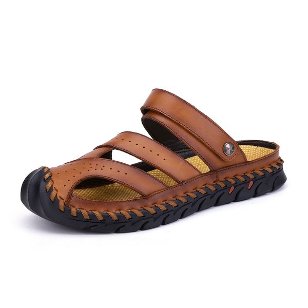 new soft genuine leather men's sandals classic roman comfortable casual shoes summer outdoor beach man sandal, Black
new soft genuine leather men's sandals classic roman comfortable casual shoes summer outdoor beach man sandal, Black