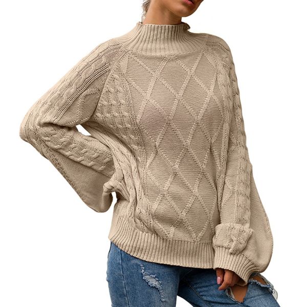 winter turtleneck sweater women diamond pattern lantern long sleeve pullovers female fall 2019 pull femme loose knit sweaters, White;black
winter turtleneck sweater women diamond pattern lantern long sleeve pullovers female fall 2019 pull femme loose knit sweaters, White;black