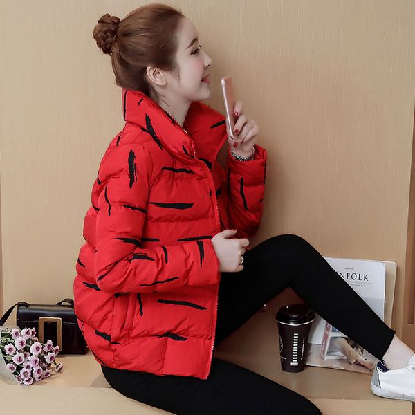 women basic coats printing thicken women winter jacket stand collar warm short parkas mujer tide down cotton coat c5979, Black
women basic coats printing thicken women winter jacket stand collar warm short parkas mujer tide down cotton coat c5979, Black