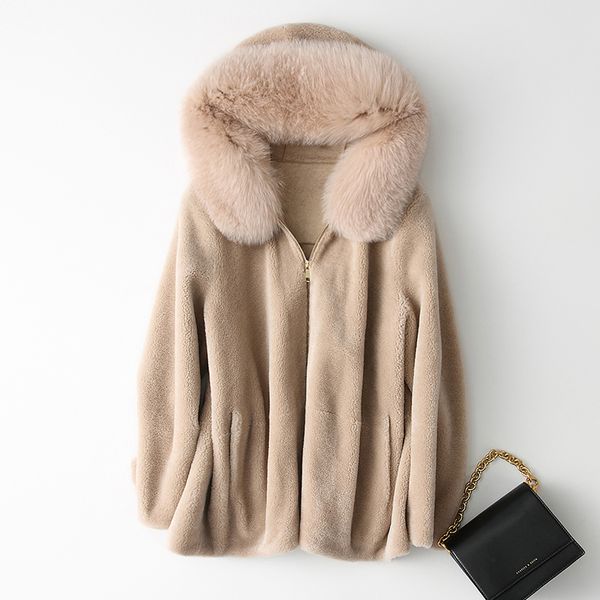 fur real coat female winter womens clothing 2020 korean thick short wool jacket with fox fur hood fashion warm coats 168 s, Black
fur real coat female winter womens clothing 2020 korean thick short wool jacket with fox fur hood fashion warm coats 168 s, Black