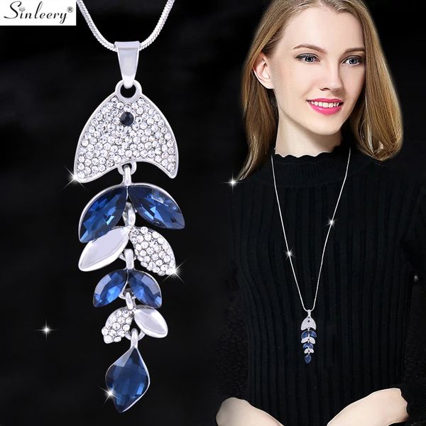 sinleery shining fish shape women necklace silver color long chain gray blue zircon crystal pendant neckalce jewelry my288 ssb
sinleery shining fish shape women necklace silver color long chain gray blue zircon crystal pendant neckalce jewelry my288 ssb